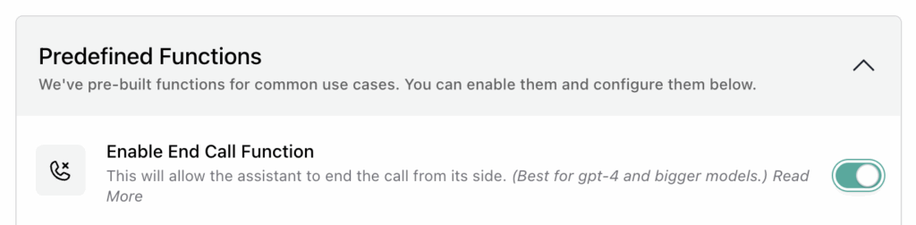 endCall() function in vapi agents.
